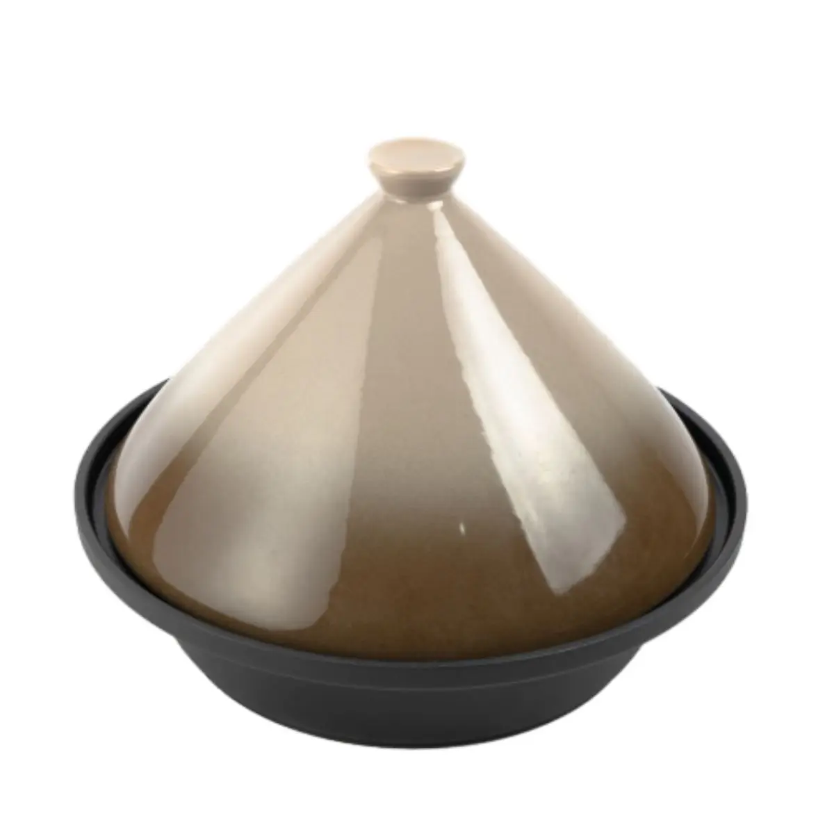 Stew Casserole Moroccan Tagine Enameled Aluminum Cooking Pot Tajine with Ceramic Cone-Shaped Closed Lid Aluminum Tagine Pot