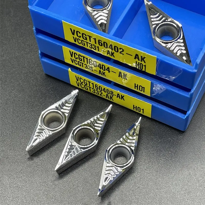 VCGT160402 AK H01 VCGT160404 AK H01 VCGT160408 AK H01 Aluminum cutter blade Insert Cutting CNC Tools AL +TIN Alloy wood