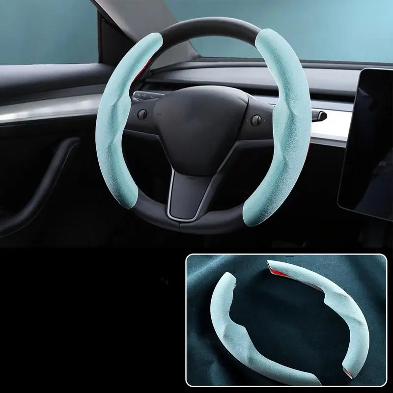 For Tesla Model 3/Y Steering Wheel Cover Leather Steering Wrap Ultra-thin Sweat-absorbent Steering Wheel Protion case for tesla