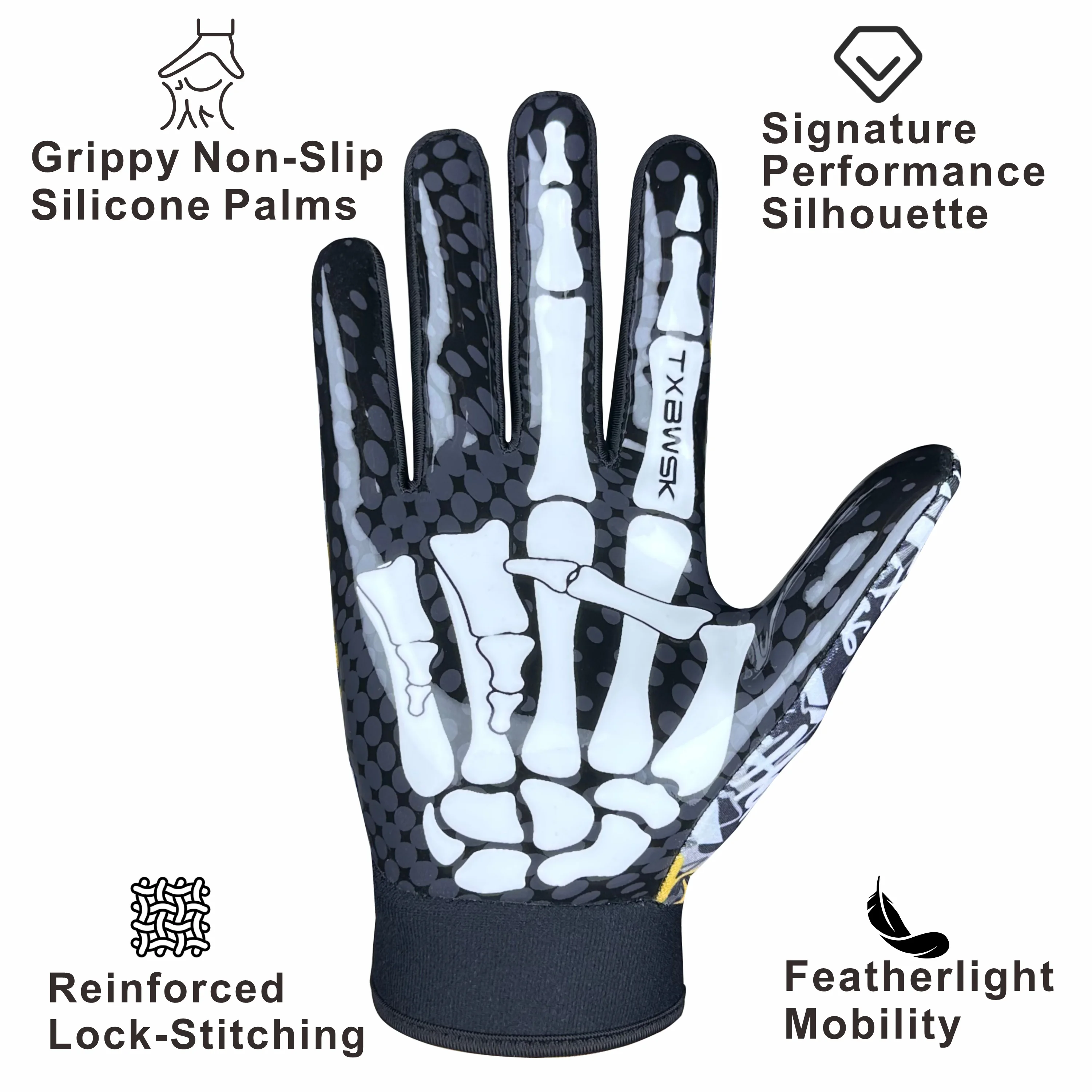 قفازات الرجبي عالية اللصق للجنسين قبضة اليد الخلفية القابلة للتنفس معززة لكرة القدم الأمريكية وتدريبات الرجبي والمباريات #3