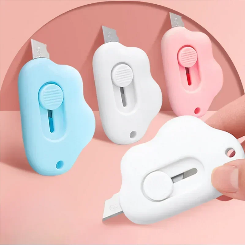 Cute Rabbit Cloud Color Mini Portable Utility Knife Paper Cutter Cutting Paper Razor Blade Office Stationery Cutting Supplies