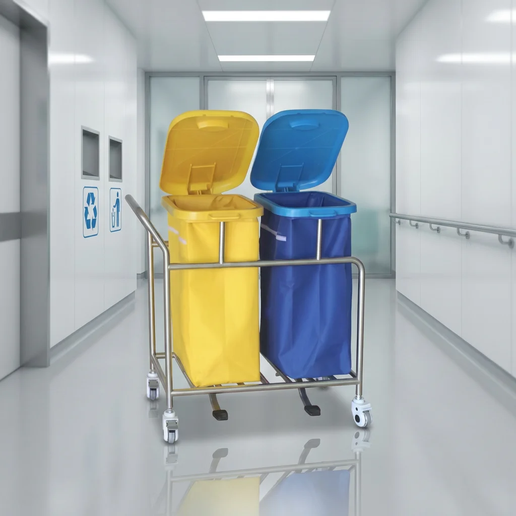 Medical Metal Cleaning Cart Trolley Hospital Furniture for Hospitals and Hotels