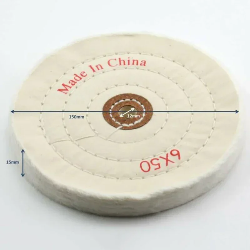 150mm Cloth Polishing Wheel Flannel Cotton Buffing Dics Gold Silver Jewelry Metal Sanding Pads For Angle Grinder Polisher