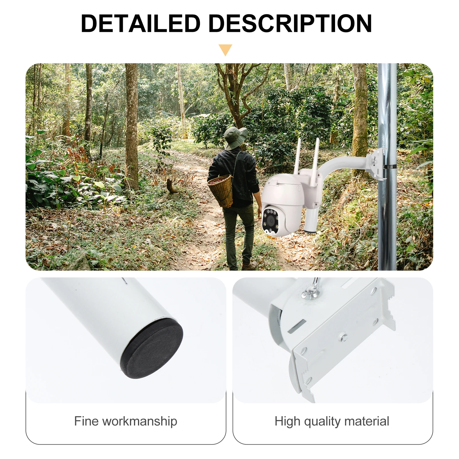 

Sturdy Steel Universal Mounting Pole for Outdoor Antenna Wireless Camera Bracket Support Weatherproof High Strength Corrosion