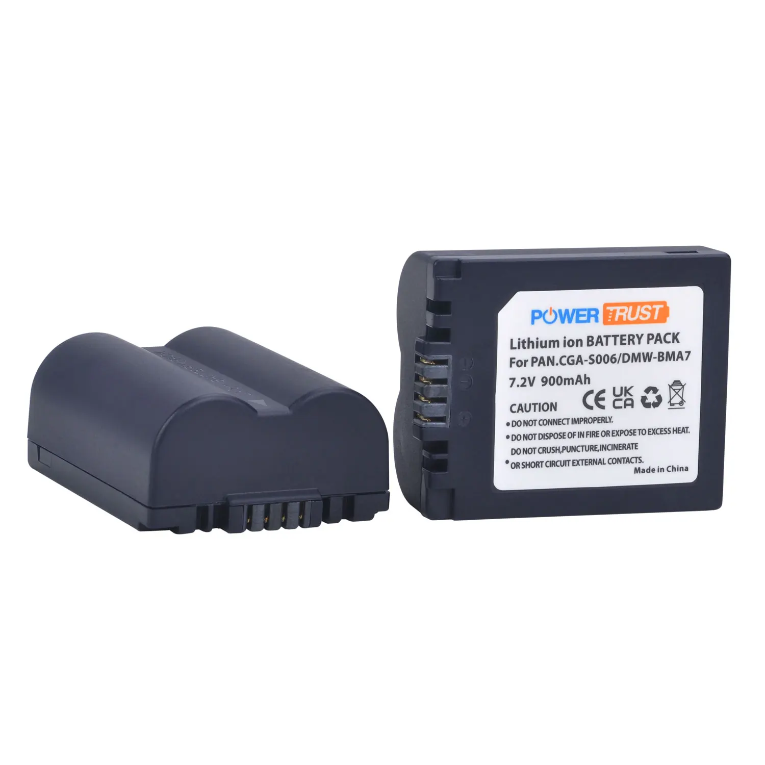 900mAh CGA-S006 DMW-BMA7 Battery with Dual Charger for Panasonic Lumix DMC FZ7 FZ8 FZ18 FZ28 FZ30 FZ35 FZ38 FZ50