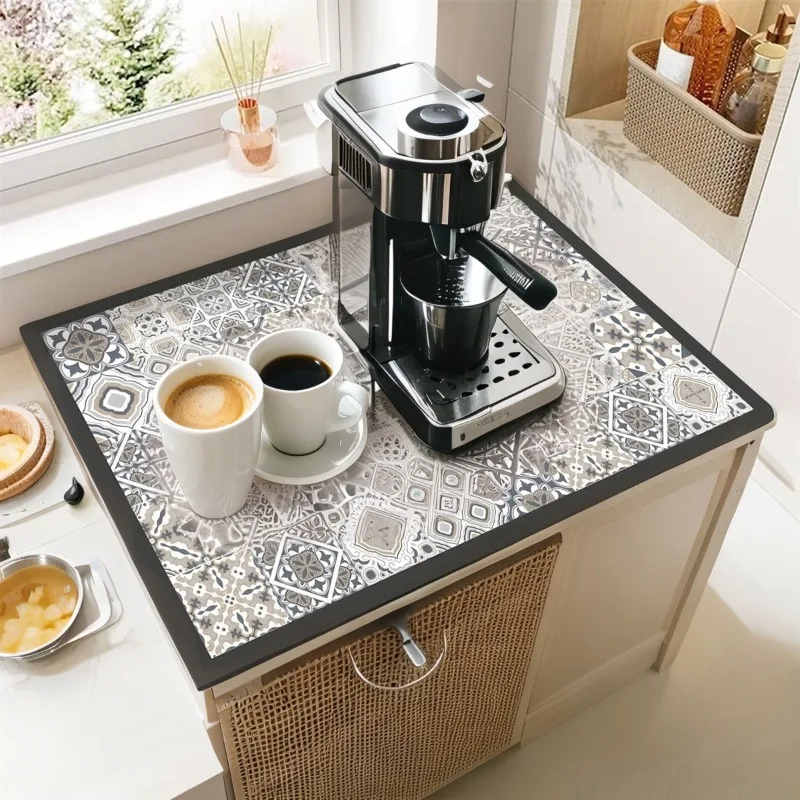 Kleurrijke bloem absorberende schotel droogmat antislip aanrecht pad voor servies koffiezetapparaat magnetron stofdicht decor