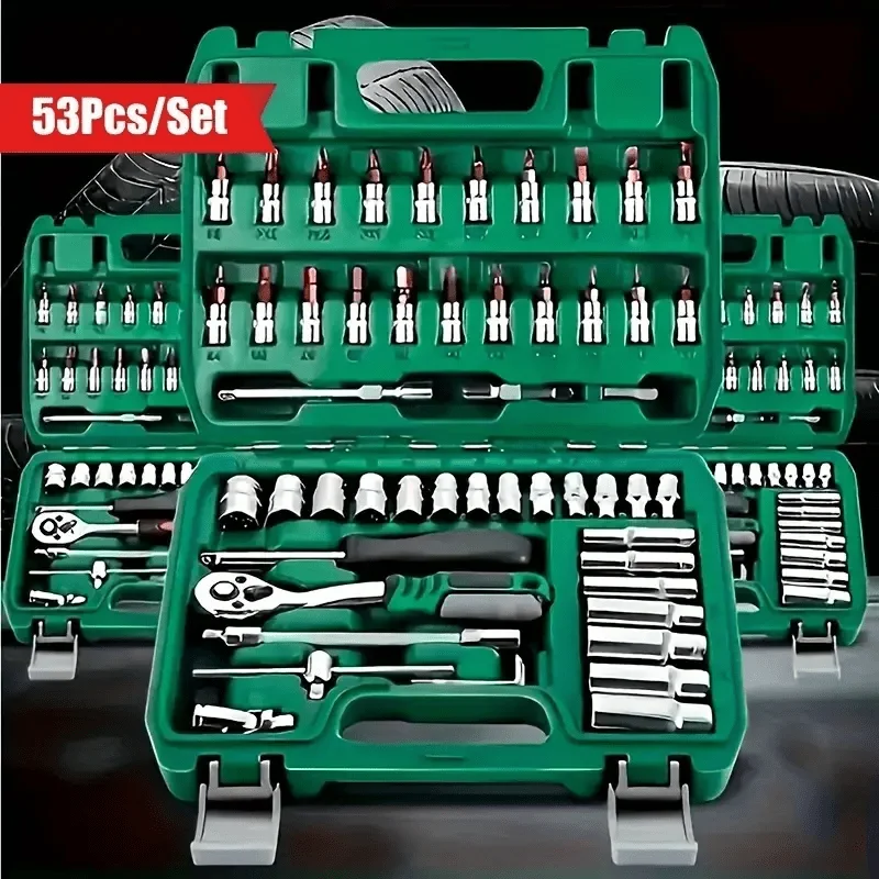 Professional 216/ 172/ 53 Tool Set,Ratchet Wrench Set, Car/ Bicycle Repair Tool Set - Quick Ratchet Wrench and Other Car Repair