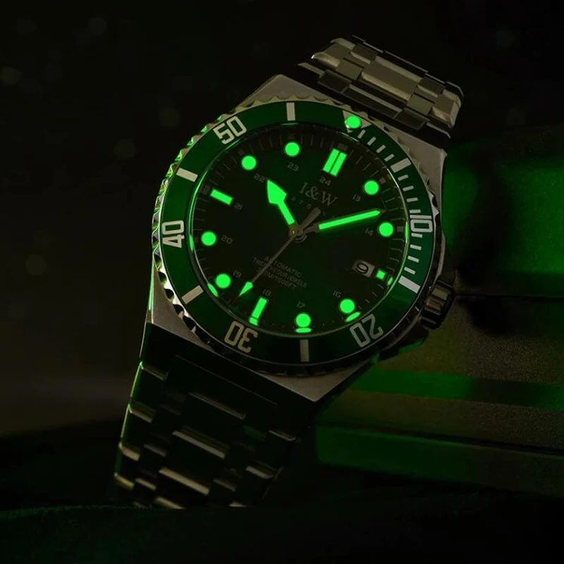 IW-Reloj de pulsera deportivo informal para hombre, cronógrafo mecánico automático, resistente al agua, luminoso, 300m