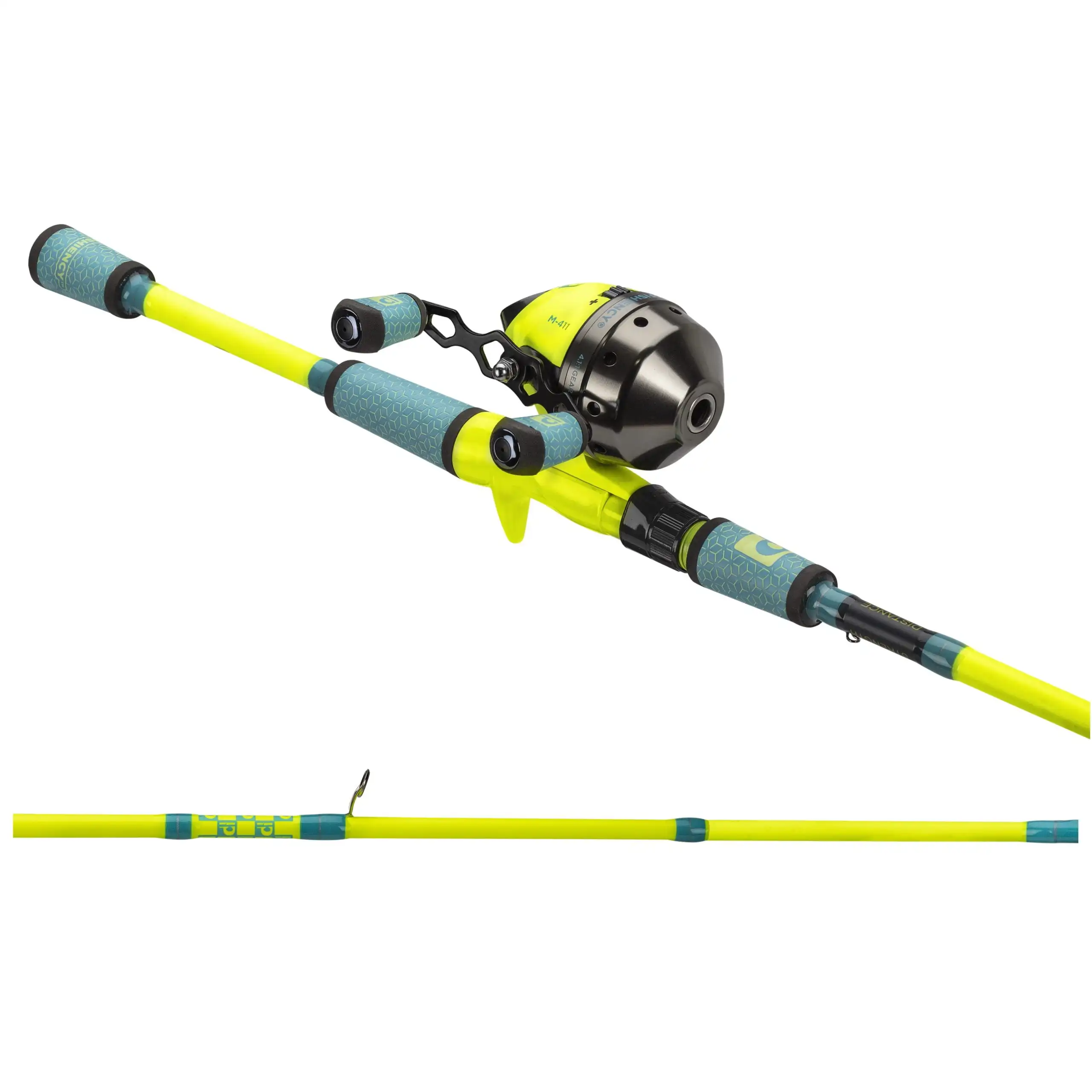 

6ft Medium Hi-Viz Yellow and Blue Spincast Fiberglass Combo