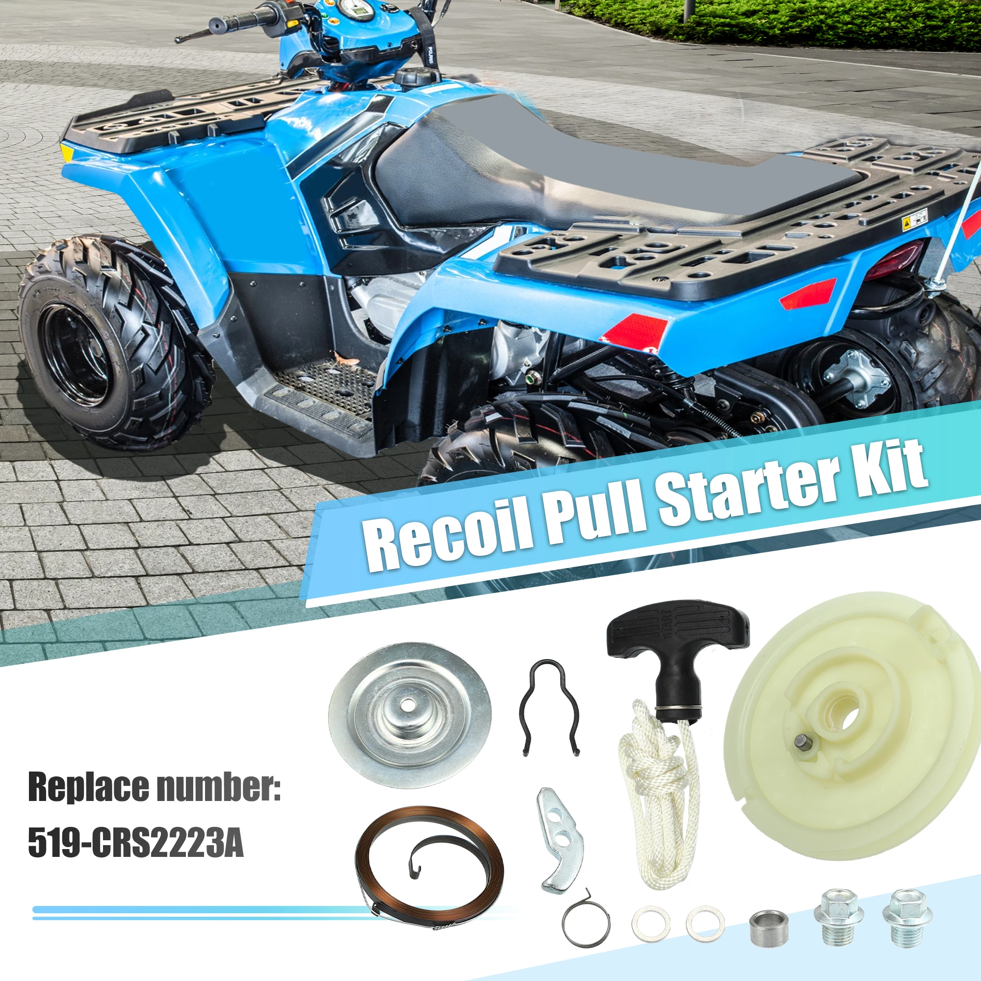 Recoil Pull Cord Starter Kit for Polaris ATP 330 500 2004-2005 for Polaris Trail-Blazer 330 2008-2013 3084822 3085083