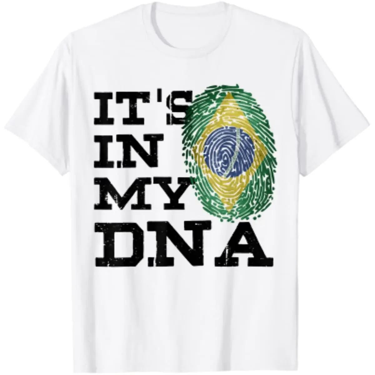 

It's In My DNA Brazilian Love Brazil Flag Men T-Shirt Short Sleeve Casual Cotton Boys T-Shirts