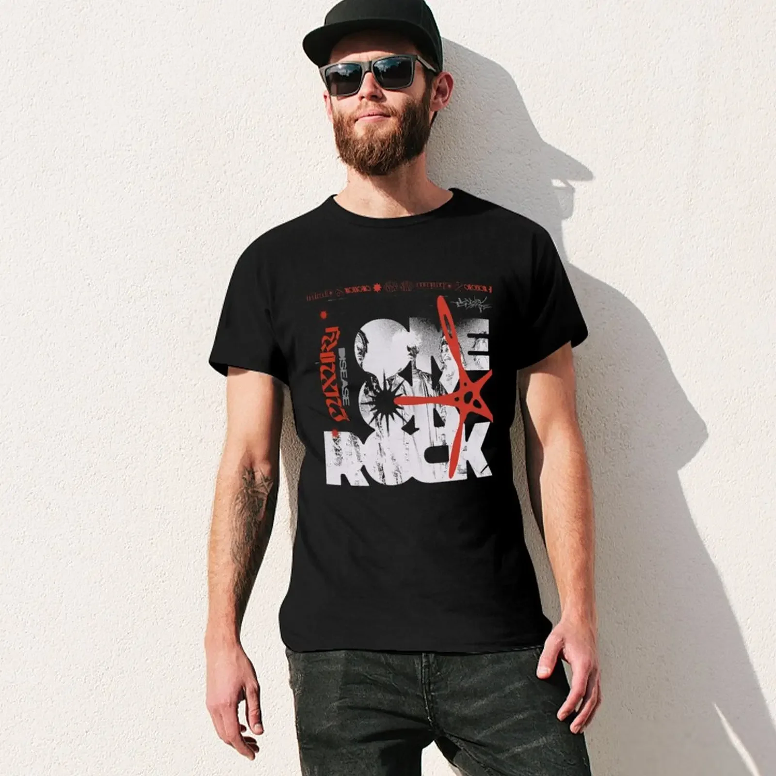 Camiseta em algodão para homens, camisas One ok Rock Sweat