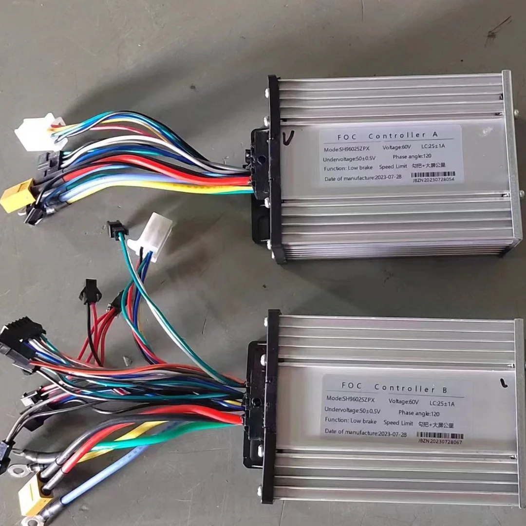 JB FOC 60V 25A Brushless Electric Scooter Motor Speed Controller A&B QS-S4 LH-100 LCD Display Throttle Dual Drive 6 Mosfets