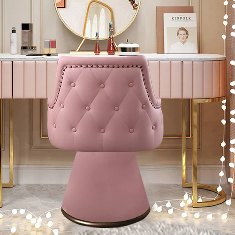 Luxury Makeup Chairs,Pink Women Bedroom Dressing Stool Designed Retro Designer Table And Swivel Chair Armchair Furniture