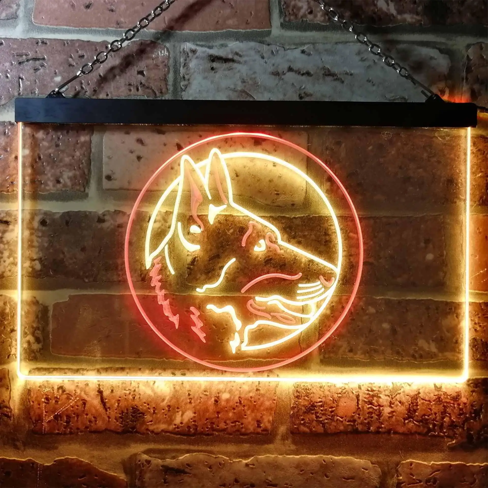 

German Shepherd Dog Pet Dual Color Led Neon Sign st6-i0668