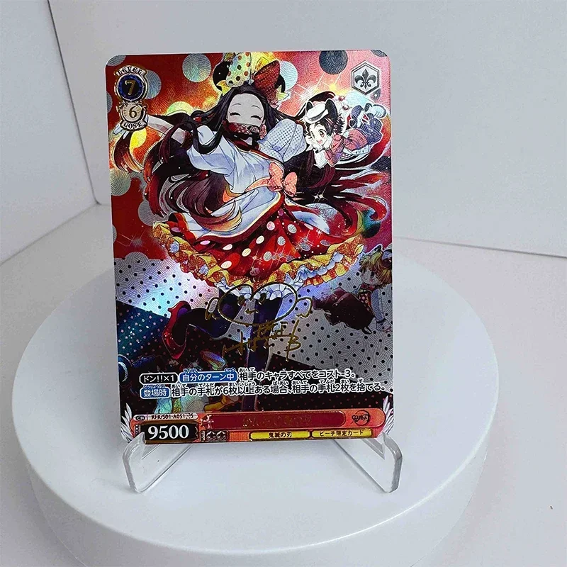 Demon Slayer mainan karakter Anime Kamado Nezuko Kochou Shinobu DIY tekstur buatan rumah koleksi kartu hadiah ulang tahun Natal