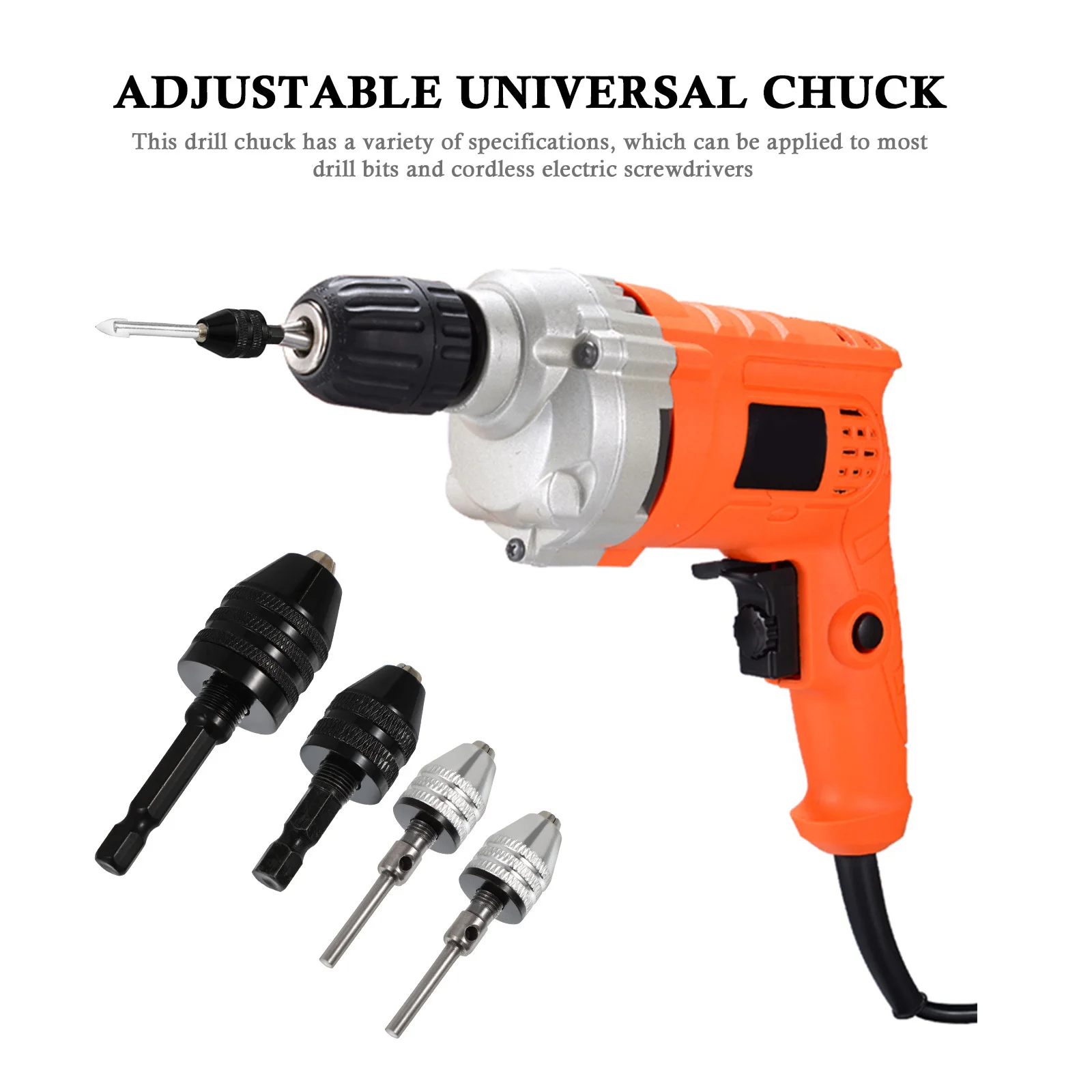 

1Set Drill Chuck Adapter Set Multi Clamping Range Hex Round Handle for Electric Screwdriver Conversion