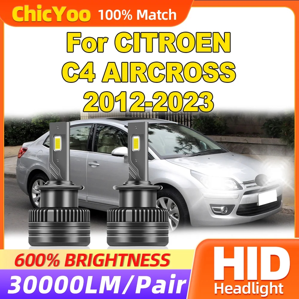 

30000LM CSP Chips Светодиодные лампы для фар 120 Вт Turbo Автолампы 6000K 12 В для CITROEN C4 AIRCROSS 2012-2018 2019 2020 2021 2022 2023