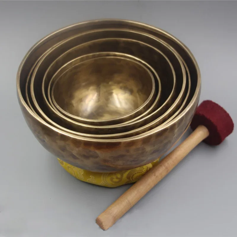 

14-50CM Nepal Singing Bowl Sound Therapy Copper Tibetan Full Moon Meditation Bowl with Hammer