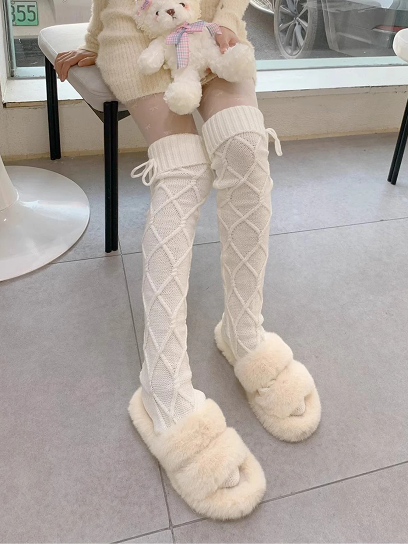 And Winter Knitted Socks Stacked Socks High Tube Over Knee Knitted Socks Wool Over Knee Socks Breathable plus Size Car Outfits