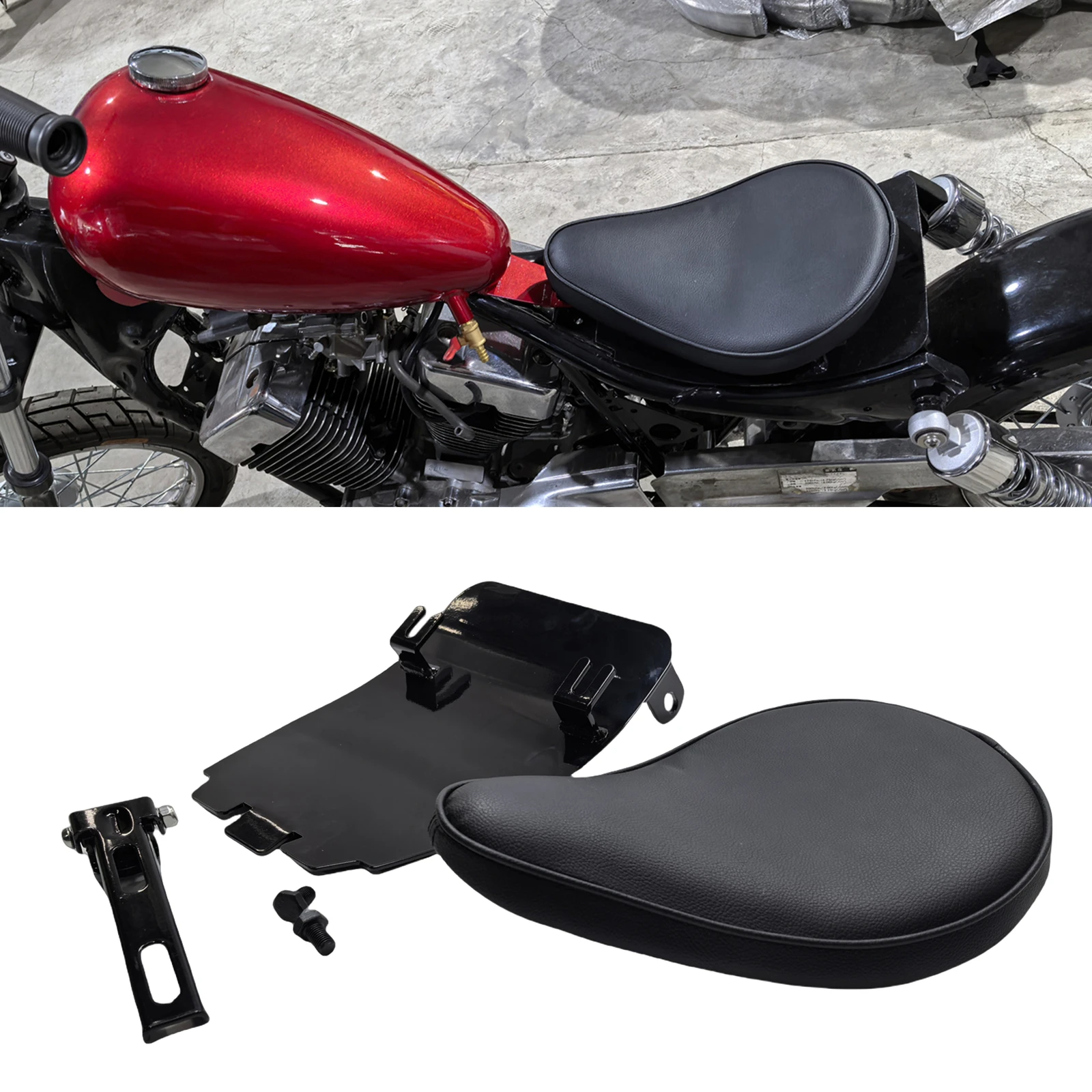 Motorcycle Solo Seat Cushion Saddle Pad Plate For YAMAHA XV250