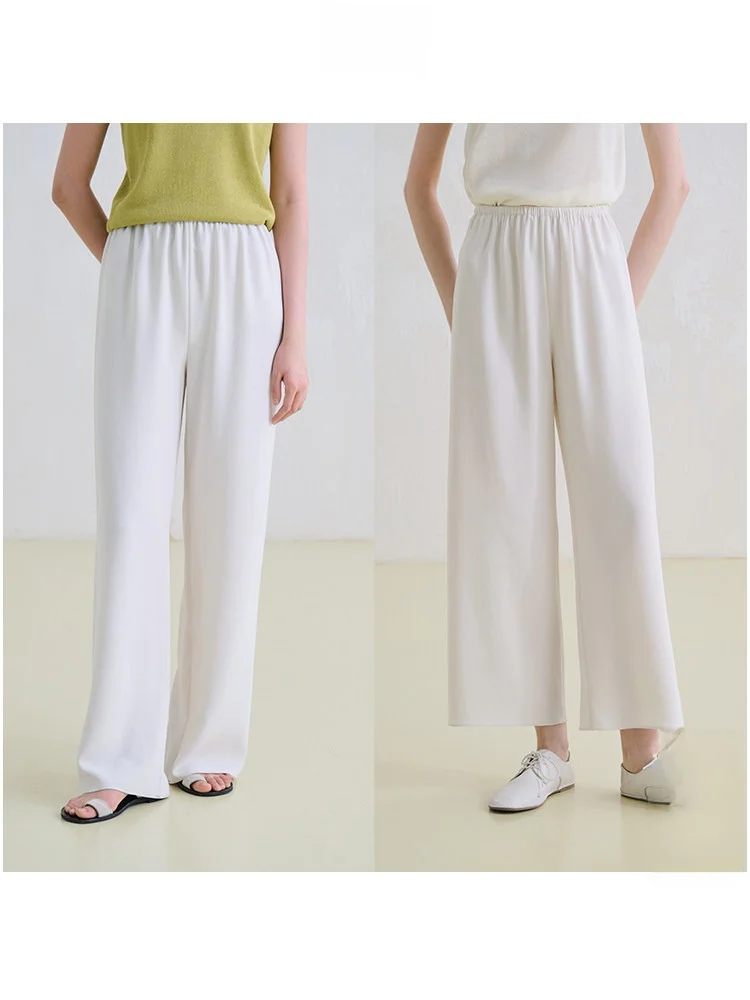 

Женские летние брюки свободного кроя из смесового льна и ацетата, прямые, длиной 7/8, с эффектом драпировки, повседневные