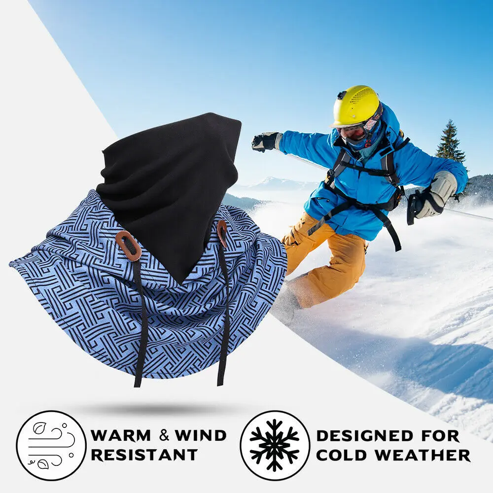 Pasamontañas a prueba de viento máscara facial de invierno máscara de esquí de lana cálida para hombres y mujeres clima frío motocicleta bicicleta ciclismo calentador de cuello
