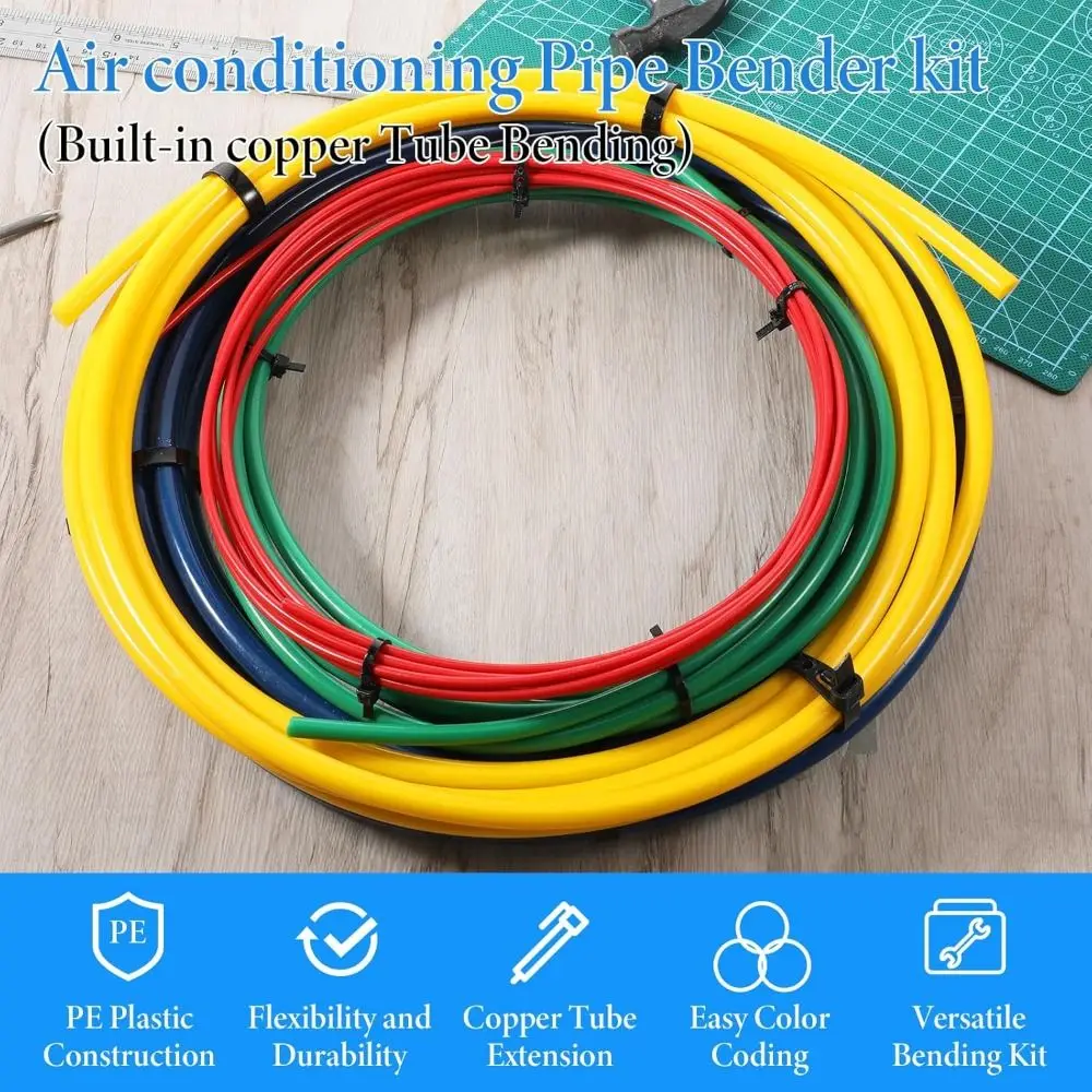 Anti-Kink Air Conditioning Tube Bending Kit Universal Flexible Copper Tube Bender Durable Bending Strip Plumbing Work