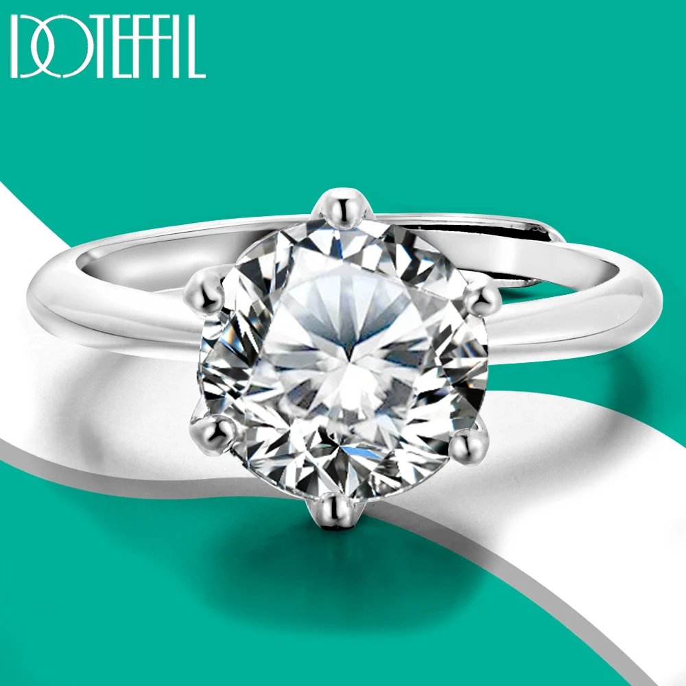 

DOTEFFIL GRA Certified 0.5-3CT Moissanite Ring VVS1 Lab Diamond Solitaire Ring for Women Engagement Promise Wedding Band Jewelry