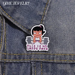 This is My Happy Face Brooch Enamel Pins Custom Fitness Gym Barbell Girl Brooch Backpack Lapel Hat Badge Jewelry Gift For Frends