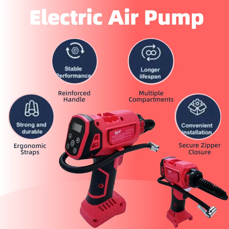 Milwaukee Cordless Car Tire Automatic Inflator Handheld Air Compressor Electric Air Pump For Milwaukee 18V Battery