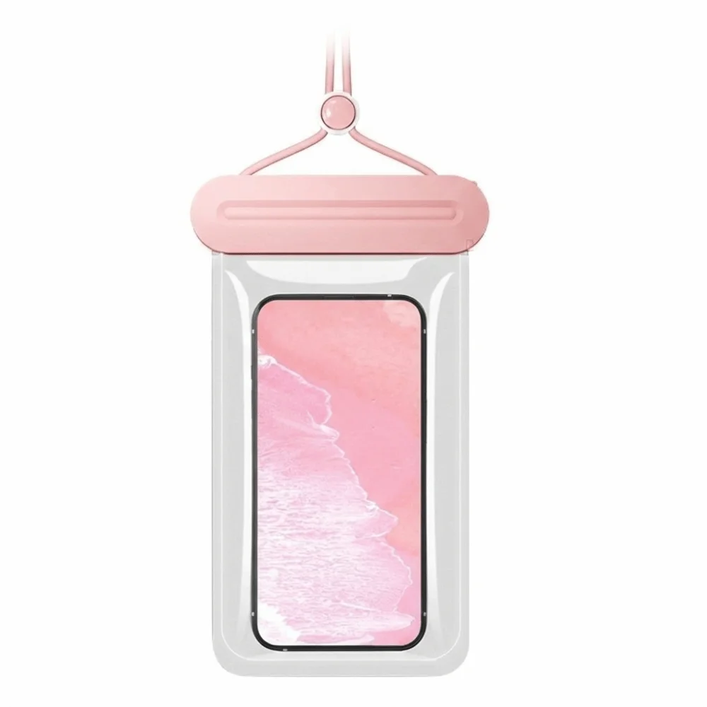 Touch Screen Waterproof Mobile Phone Bag Solid Color Transparent Hanging on Neck Phone Bag Underwater Dry Diving Skiing Swimming