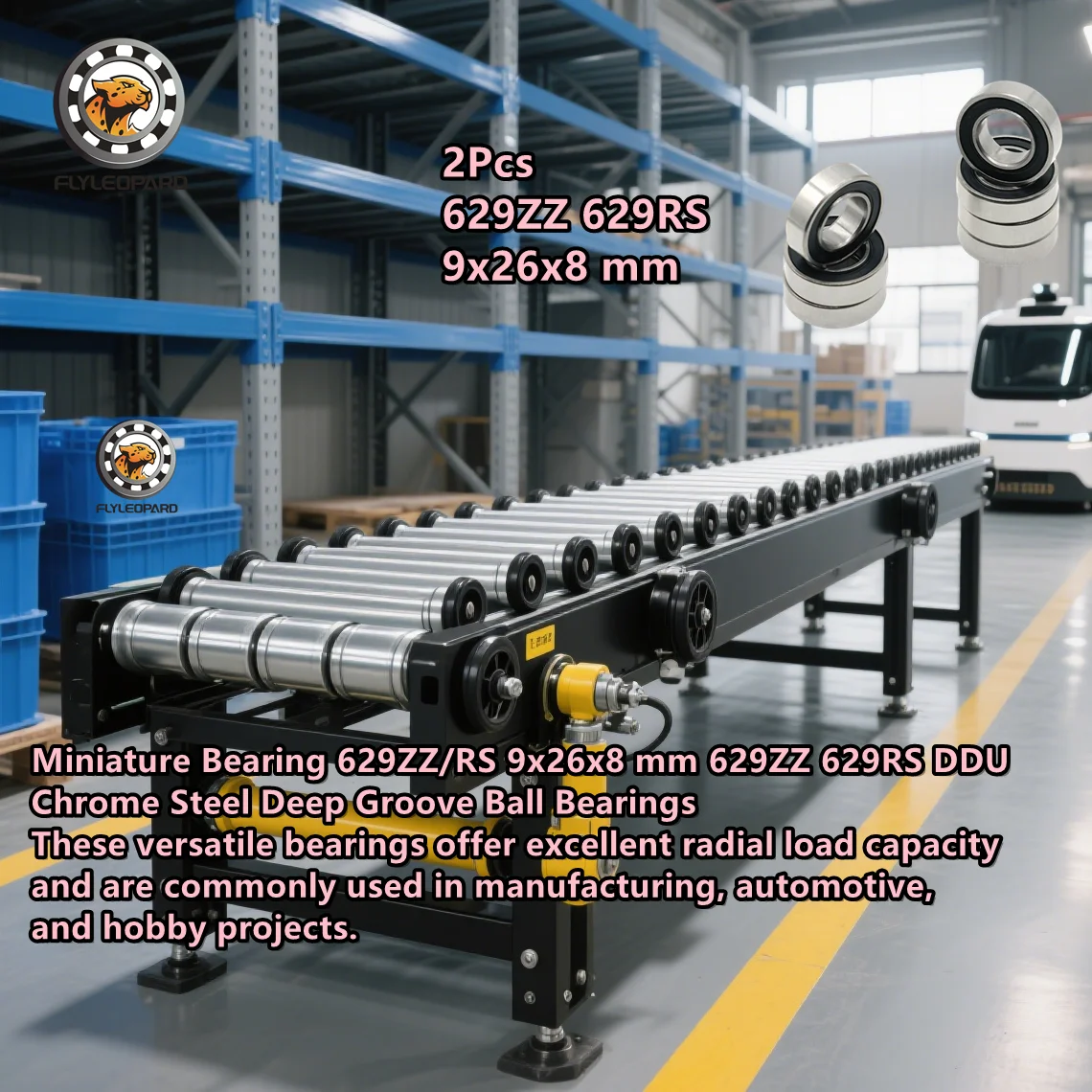 2Pcs Miniature Bearing 629ZZ/RS 9x26x8 mm 629ZZ 629RS DDU Chrome Steel Deep Groove Ball Bearings