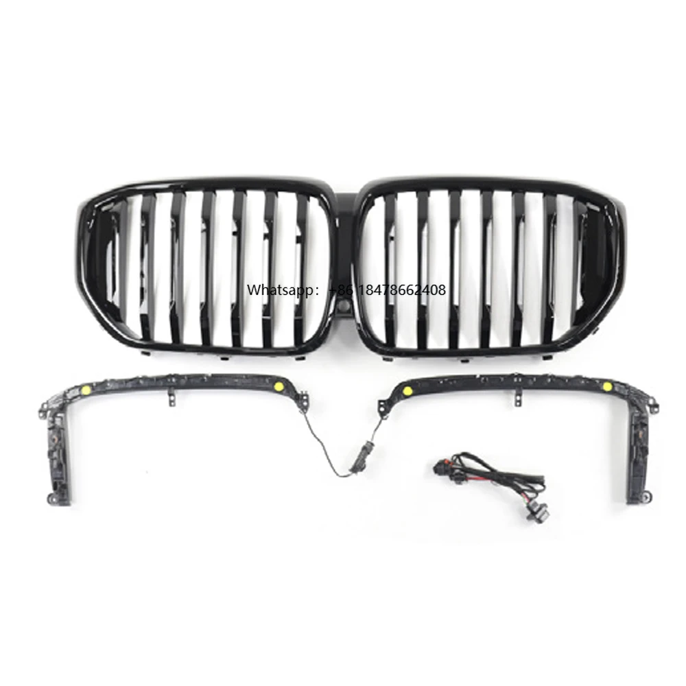 

BAZIT Glossy Black ABS Single Line Front Grille with Led Light Behind LED for X5 G05 2019-2022
