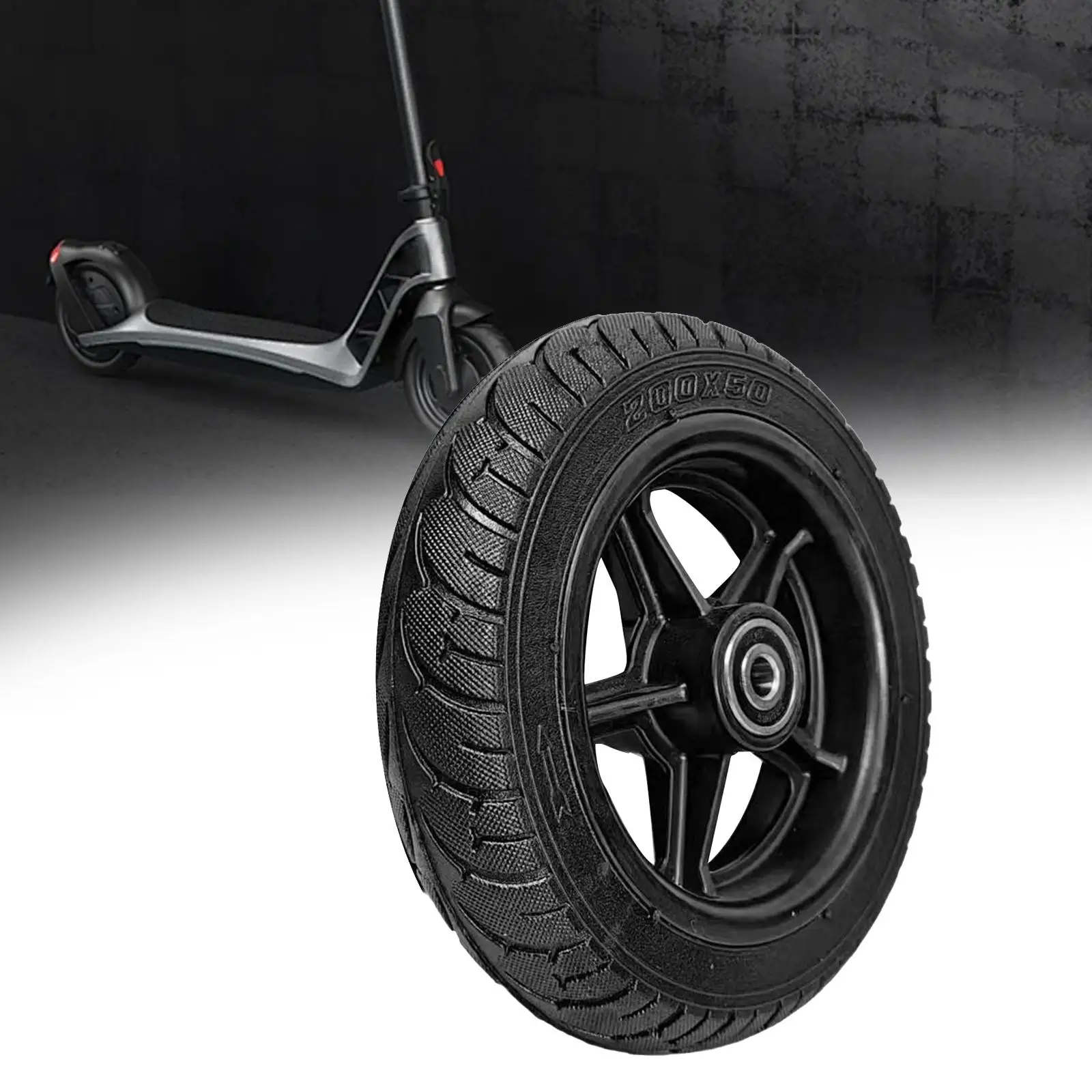 8inch Solid Tire Wheel for Electric Scooter Lightweight Simple Installation Anti Skid Accessories Spare Parts Rubber Tire image 4