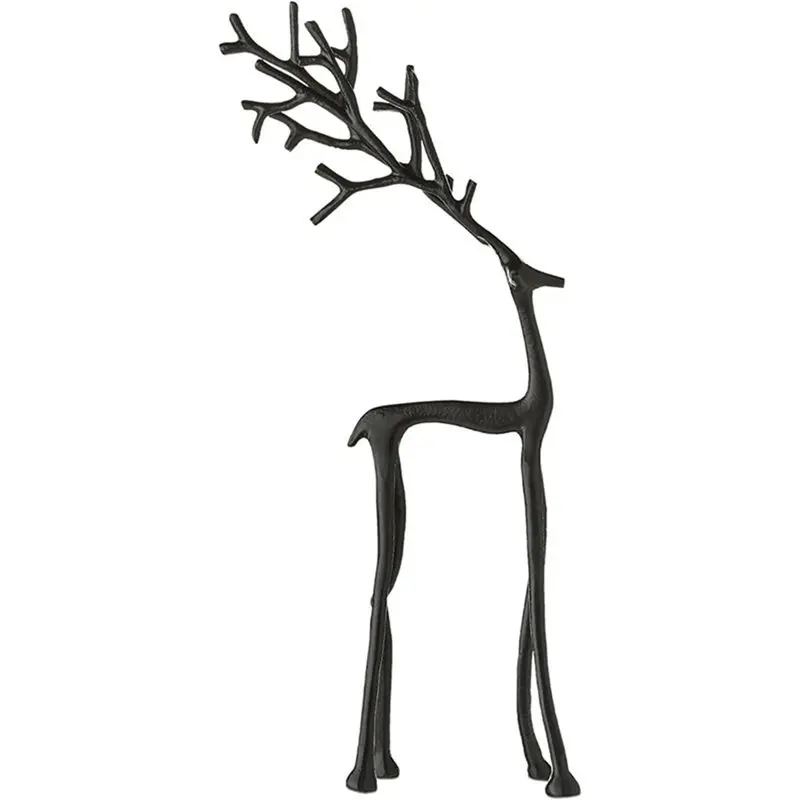 ABXD Reusable Metal Deer Reindeer Statue Modern Christmas Tabletop Ornament For Living Room Bedroom Decorations Sculpture