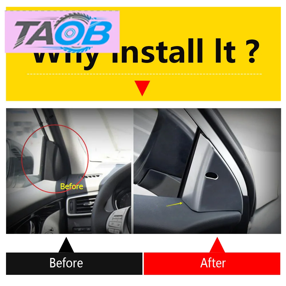 Interior Pillar A Inner Front Triangle Cover Trim Fit For Nissan Qashqai J11 2014 - 2020 Auto Accessories