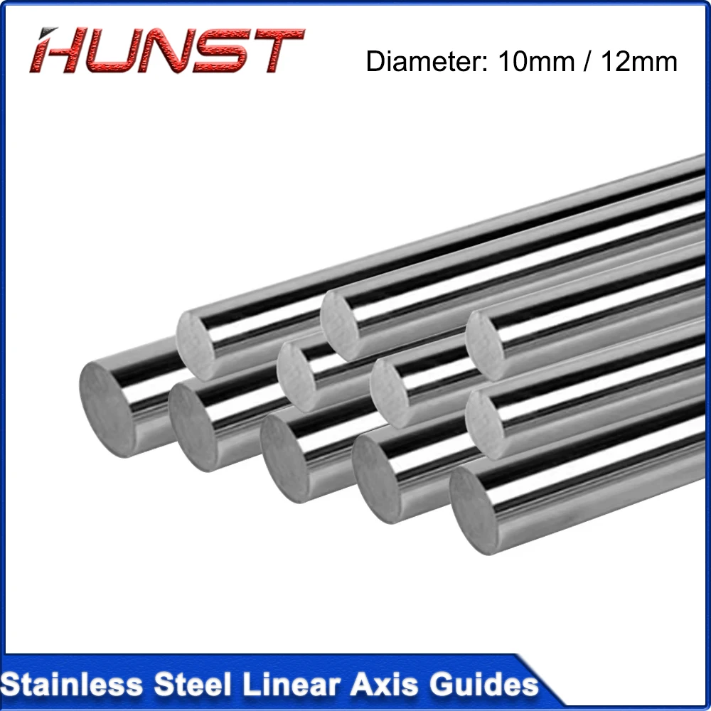 HUNST Stainless Steel Round Bar Machine Tool Linear Axis Guide Optical Axis Guide Slide Rod Diameter 10/12mm