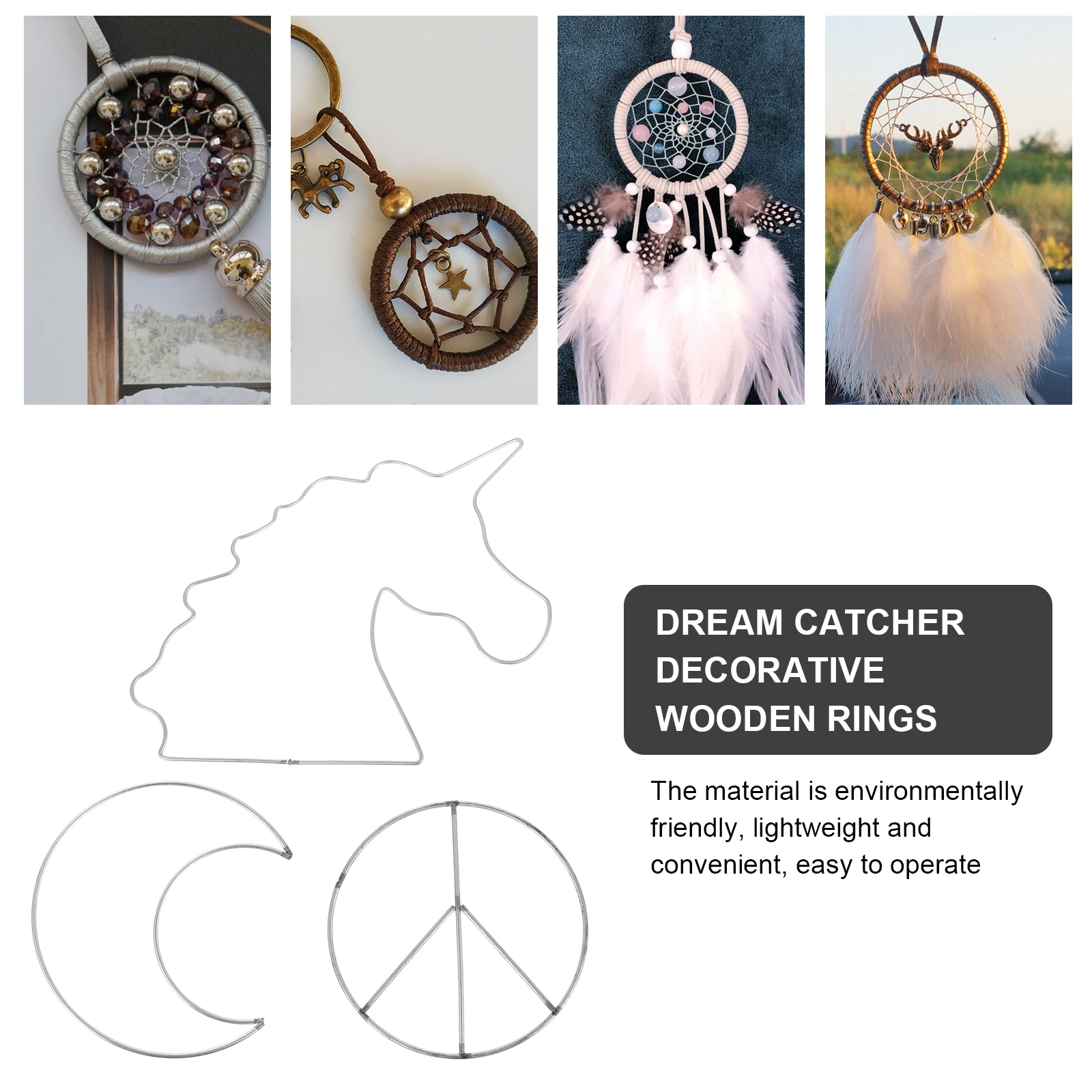 

5 Pcs Dream Catcher Ring Wooden Circles 100mm Smooth Unfinished Hoops for DIY Craft Projects Solid Wood DIY Supplies