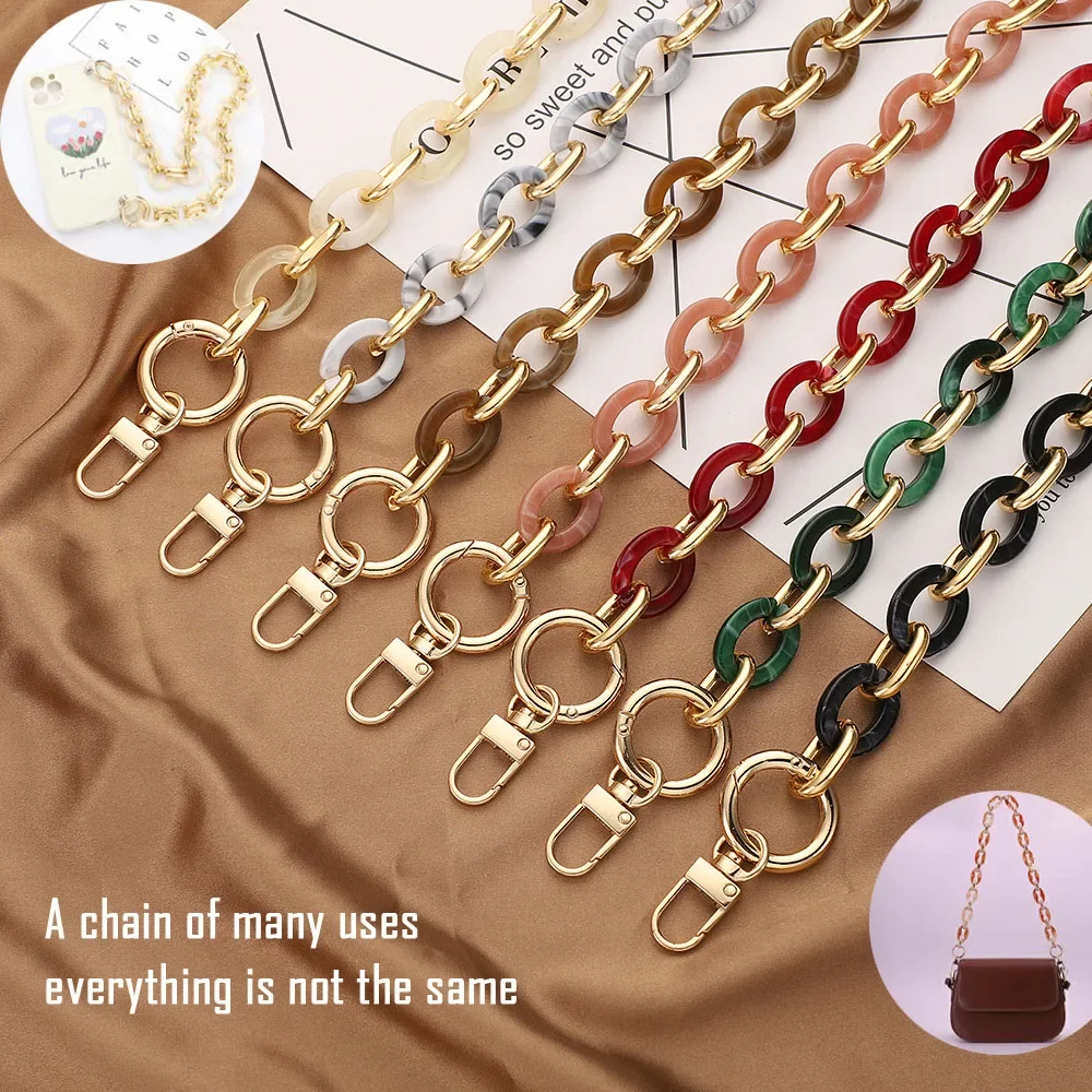 Acrylic chain strap, DIY women\'s bag strap replacement extension chain, fashion chain, mobile phone case decoration chain