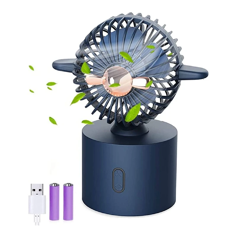 

Desk Fan, USB Fan Rechargeable, Automatic Rotating Table Fan, Mini Cooling Fan Desk Fan Allow Multi-Angle Adjustment