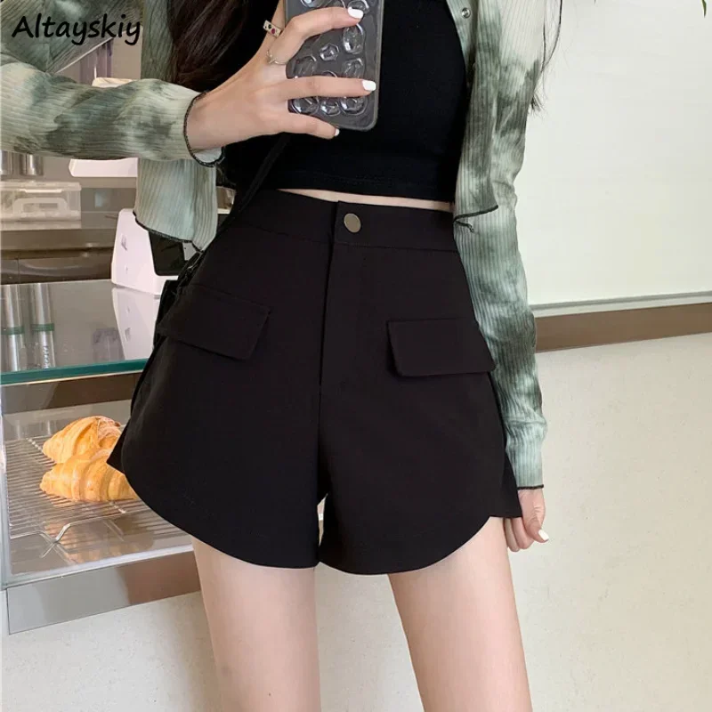 S-3XL Shorts Women Black High Waist Casual Summer New Streetwear Fashion Korean Style Temperament Female All-match Ins Classic