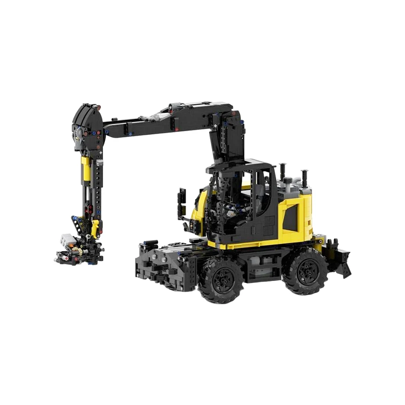 MOC Technical RC Compact Digger Excavator 918 Sweden Style Engineering Construction Vehicle Building Blocks Bricks Toy