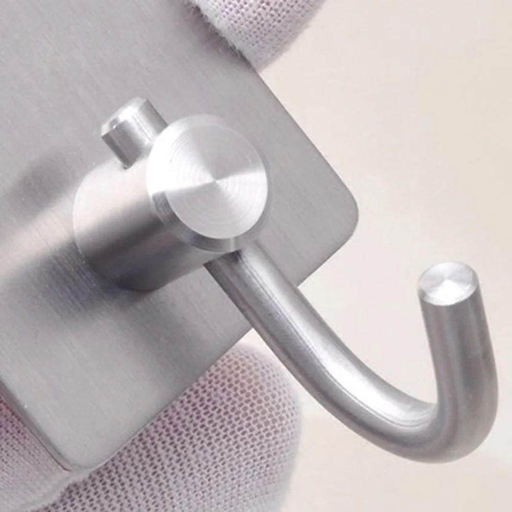 

2Pcs Stainless Steel Self Adhesive Hooks Strong Viscosity Waterproof Wall Mount Hanging Rack for Kitchen Bathroom Coat Robe