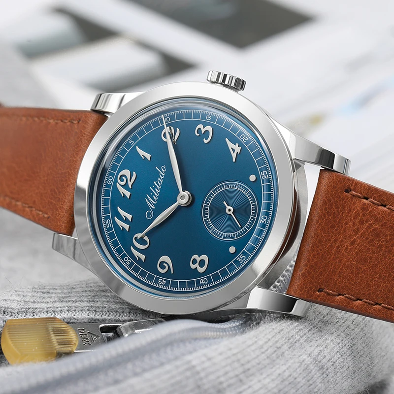 Militado ML01 ساعة كوارتز VD78 حركة كلاسيكية خمر ساعة 100 متر مقاوم للماء 316L الفولاذ المقاوم للصدأ الياقوت كريستال ساعة رجالي