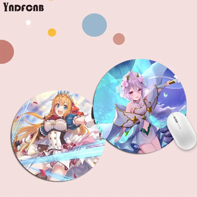 Princess Connect Mousepad Round Custom Skin Desktop Desk Mat Gaming Accessories Students Writing Pad Mouse Pad for Mouse Carpet