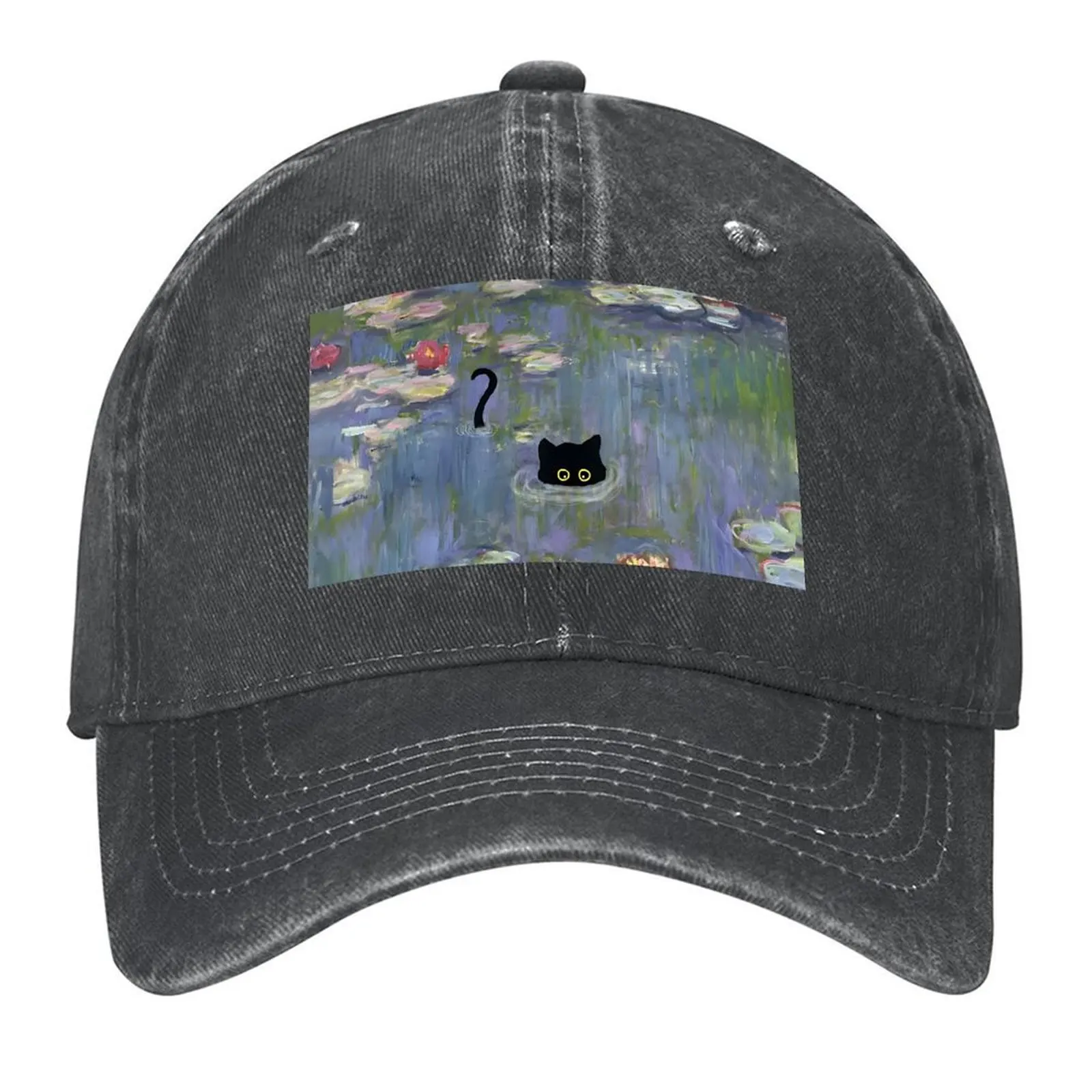 

Cat Monet Waterlily Baseball Cap Visor tactical cap Luxury Man Hat Hood Ladies Men's