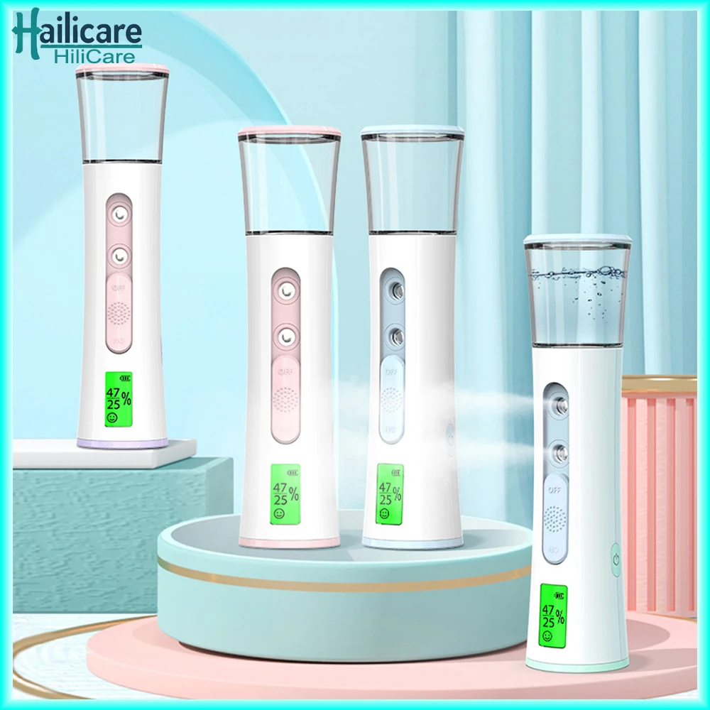 

Nano Mist Sprayer Double Mini Spray-head Hydrating Humidifier Skin Care Nebulizer Face Spray Spa Skin Moisturizing LED Display