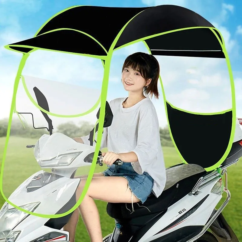 New Half-Enclosed Electric Scooter and Motorcycle Canopy, Fully Enclosed Motorcycle and Electric Scooter Sunshade