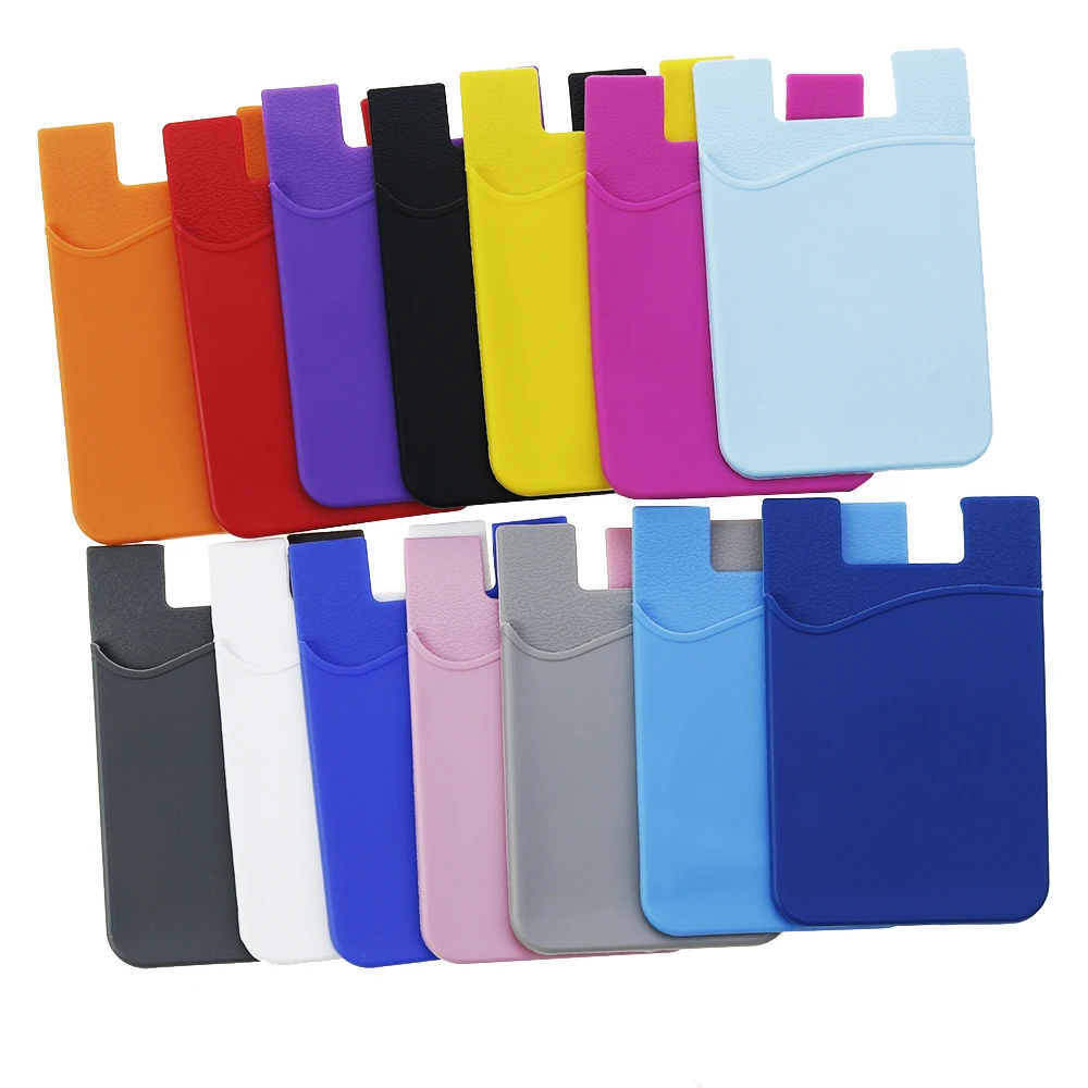 YUXI 1PCS Fashion Adhesive Sticker Back Cover Card Holder Case Pouch For Cell Phone Colorful Card Holder